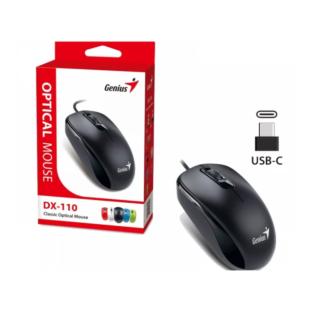 GENIUS DX-110 USB-C Optical crni miš 