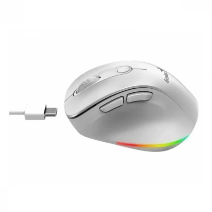 GENIUS Ergo 9000S Pro Pearl White USB Bežični Pine Wood miš 