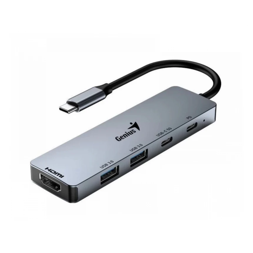 GENIUS UH-500 5-in-1 USB Hub srebrni