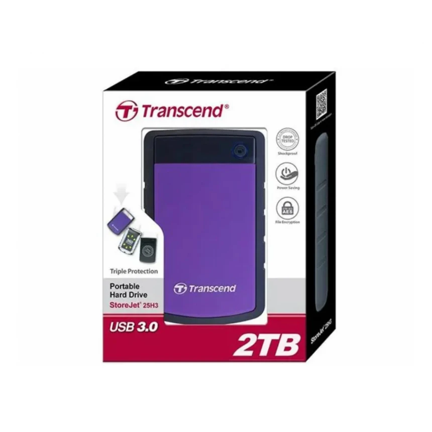 Hard disk TRANSCEND TS2TSJ25H3P eksterni/2TB/2.5"/USB 3.0/ljubicasta