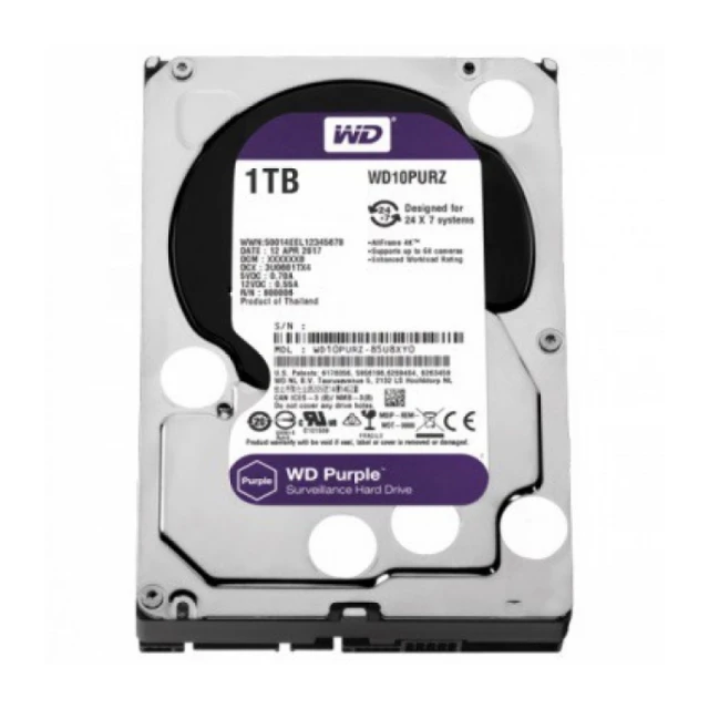 HDD WD 1TB WD10PURZ SATA3 64MB Caviar Purple