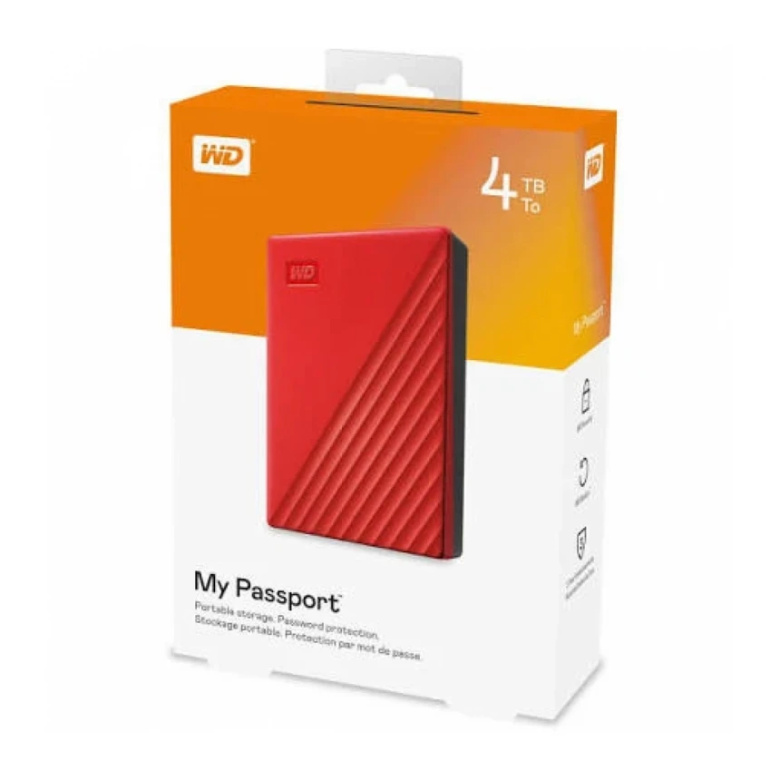 HDD WD EXT 2.5" My Passport USB 3.2 4TB Red WDBPKJ0040BRD-WESN