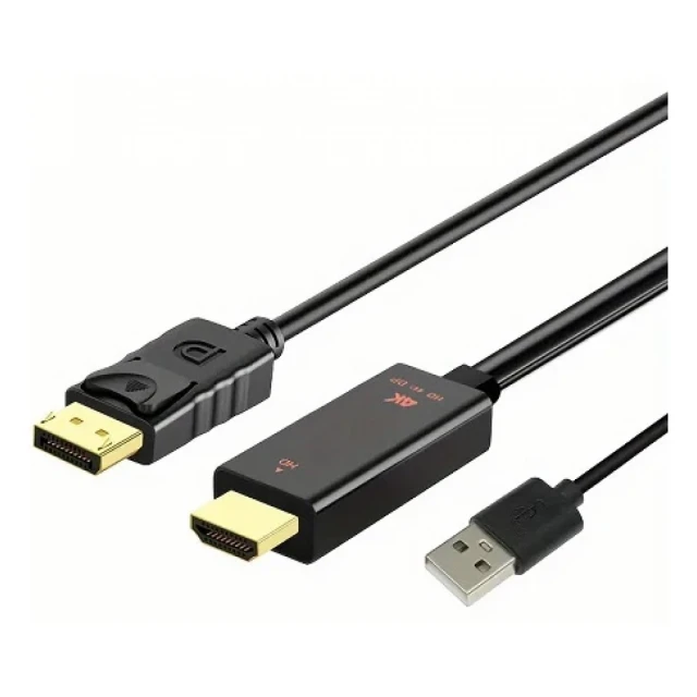 HDMI M. na Displayport M. Kabl 1.8m Kettz H2DP-K180 4K 60Hz