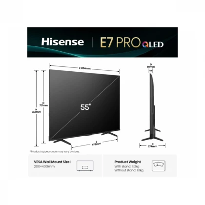 HISENSE 55 inča 55E7Q PRO QLED 4K UHD Smart TV 
