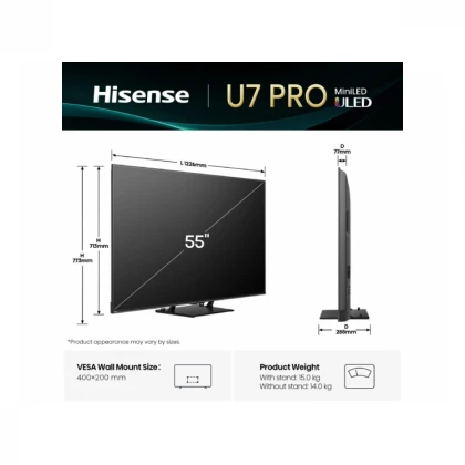 HISENSE 55 inča 55U7Q PRO ULED Mini-LED 4K UHD Smart TV 