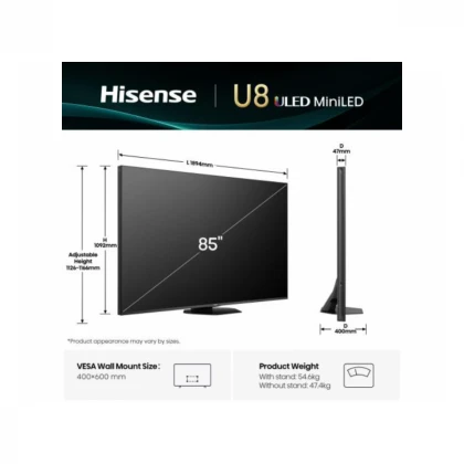 HISENSE 85 inča 85U8Q ULED Mini-LED 4K UHD Smart TV 
