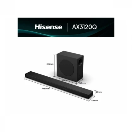 HISENSE AX3120Q Dolby Atmos soundbar sa bežičnim subwooferom crni 