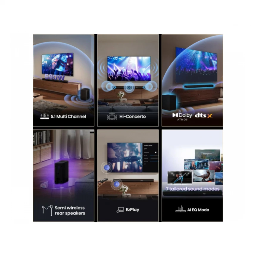 HISENSE AX5100Q Dolby Atmos soundbar sa bežičnim subwooferom crni