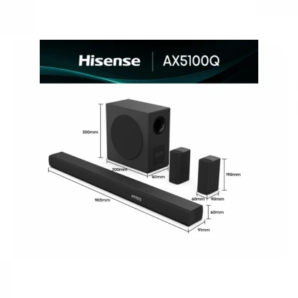 HISENSE AX5100Q Dolby Atmos soundbar sa bežičnim subwooferom crni 