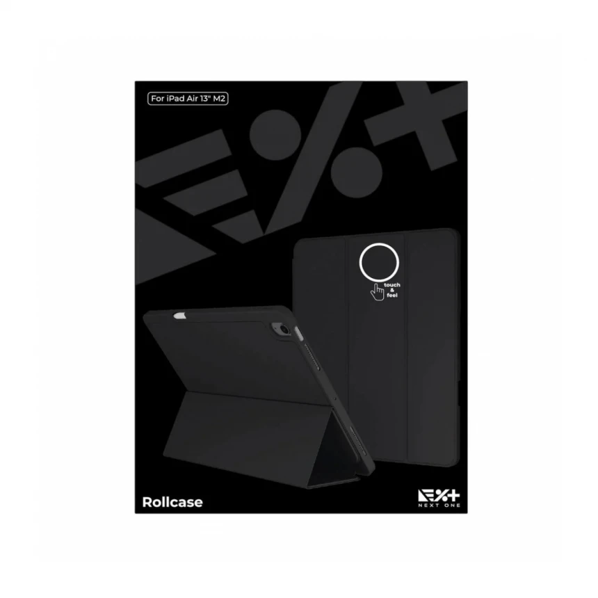 Husa de protectie Next One Rollcase pentru iPad Air 13 M2, cu suport pentru stilou, Negru