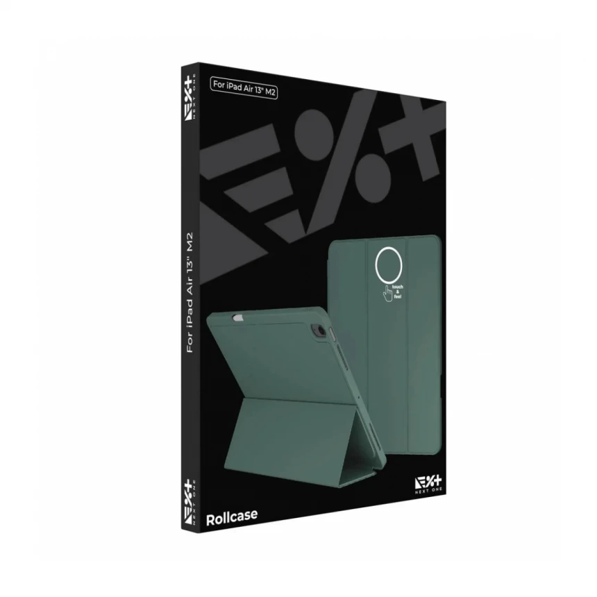 Husa de protectie Next One Rollcase pentru iPad Air 13 M2, cu suport pentru stilou, Verde