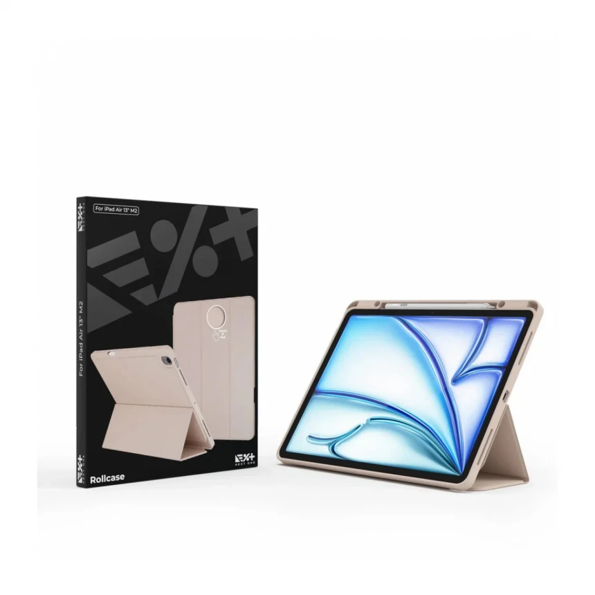 Husa de protectie Next One Rollcase pentru iPad Air 13 M2, cu suport pentru stilou, Roz