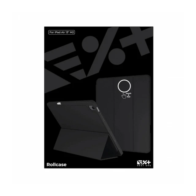 Husa de protectie Next One Rollcase pentru iPad Air 13 M2, cu suport pentru stilou, Negru