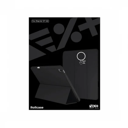 Husa de protectie Next One Rollcase pentru iPad Air 13 M2, cu suport pentru stilou, Negru