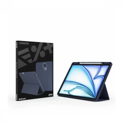 Husa de protectie Next One Rollcase pentru iPad Air 13 M2, cu suport pentru stilou, Albastru