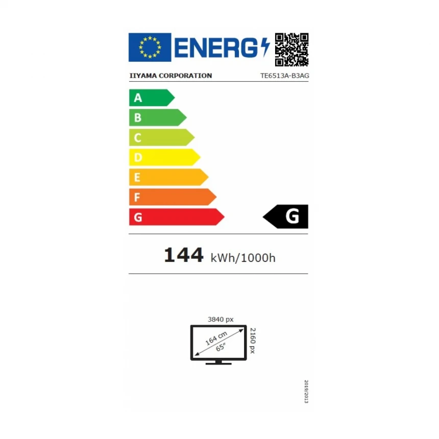 Interaktivni ekran 65" Iiyama TE6513A-B3AG IPS 3840x2160/Android 14/8ms/HDMI/DP