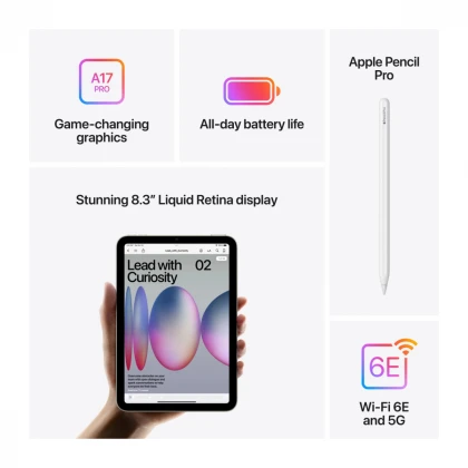iPad mini Wi-Fi + Cellular 256GB - Starlight (A17 Pro)