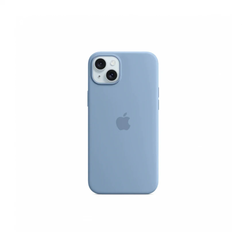 iPhone 15 Plus Silicone Case sa MagSafe-om - Winter Blue