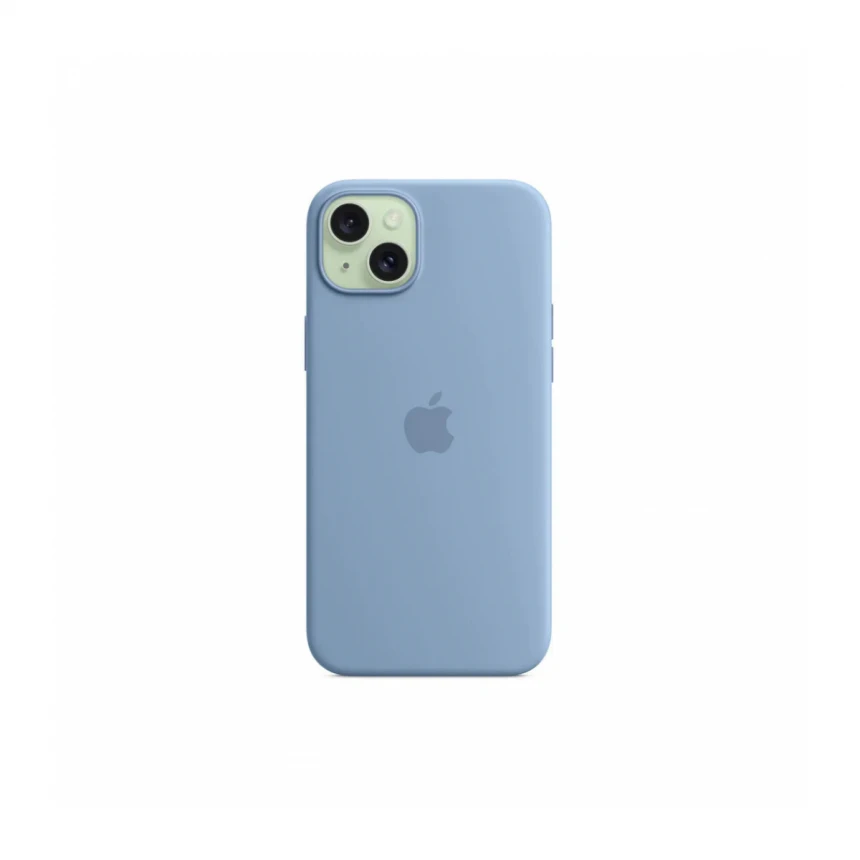 iPhone 15 Plus Silicone Case sa MagSafe-om - Winter Blue