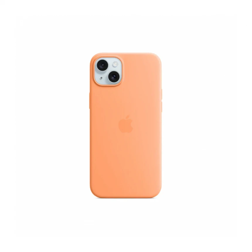 iPhone 15 Plus Silicone Case sa MagSafe-om - Orange Sorbet