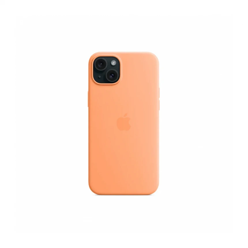 iPhone 15 Plus Silicone Case sa MagSafe-om - Orange Sorbet