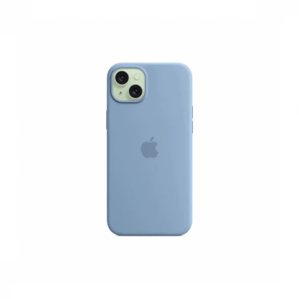 iPhone 15 Plus Silicone Case sa MagSafe-om - Winter Blue