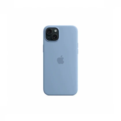 iPhone 15 Plus Silicone Case sa MagSafe-om - Winter Blue