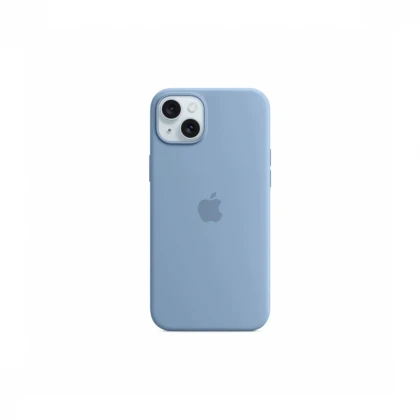 iPhone 15 Plus Silicone Case sa MagSafe-om - Winter Blue