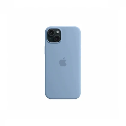 iPhone 15 Plus Silicone Case sa MagSafe-om - Winter Blue