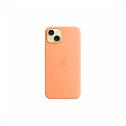 iPhone 15 Plus Silicone Case sa MagSafe-om - Orange Sorbet
