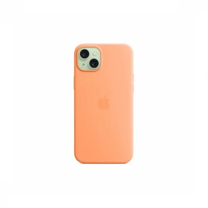 iPhone 15 Plus Silicone Case sa MagSafe-om - Orange Sorbet