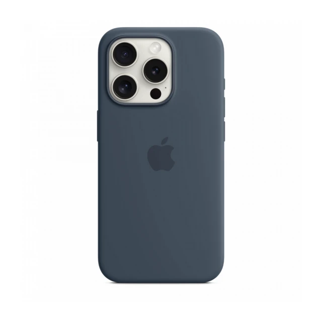 iPhone 15 Pro Silicone Case sa MagSafe-om - Storm Blue