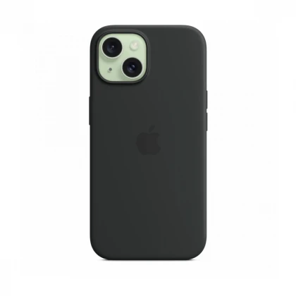 iPhone 15 Silicone Case sa MagSafe-om - Black