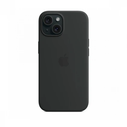 iPhone 15 Silicone Case sa MagSafe-om - Black