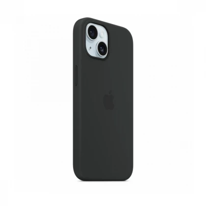 iPhone 15 Silicone Case sa MagSafe-om - Black