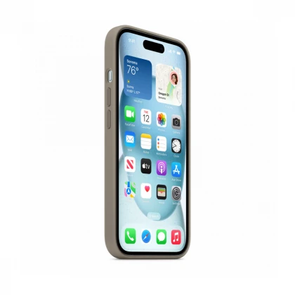 iPhone 15 Silicone Case sa MagSafe-om - Clay