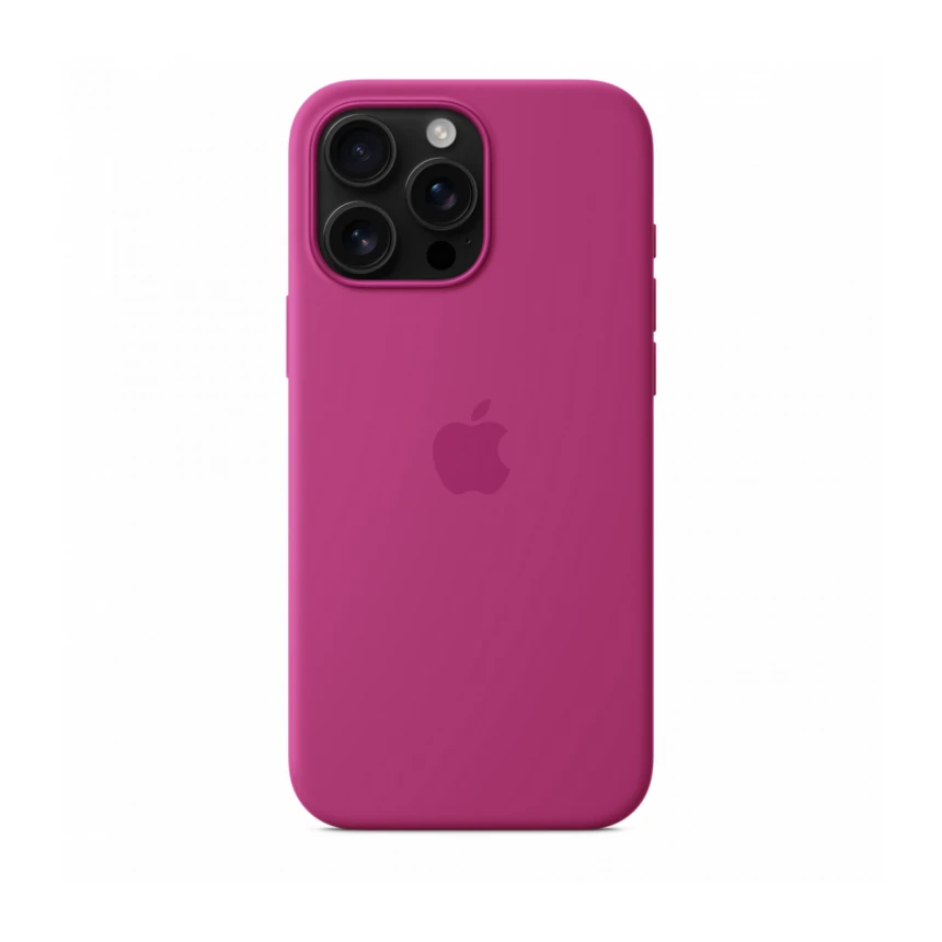 iPhone 16 Pro Max Silicone Case sa MagSafe-om - Fuchsia