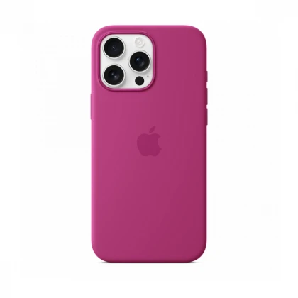 iPhone 16 Pro Max Silicone Case sa MagSafe-om - Fuchsia