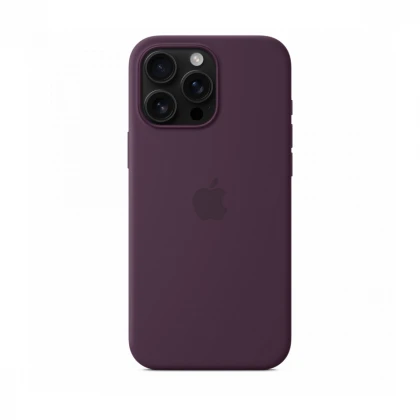 iPhone 16 Pro Max Silicone Case sa MagSafe-om - Plum