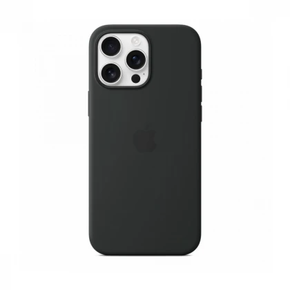 iPhone 16 Pro Max Silicone Case sa MagSafe-om - Black