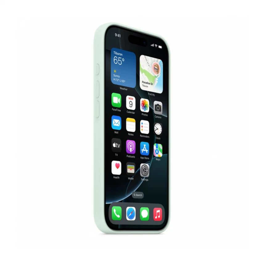 iPhone 16 Pro Silicone Case sa MagSafe-om - Aquamarine