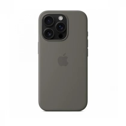 iPhone 16 Pro Silicone Case sa MagSafe-om - Stone Grey