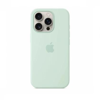 iPhone 16 Pro Silicone Case sa MagSafe-om - Aquamarine
