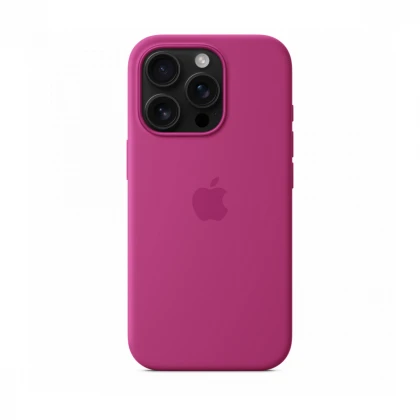iPhone 16 Pro Silicone Case sa MagSafe-om - Fuchsia