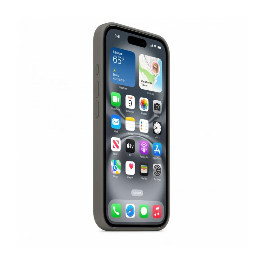 iPhone 16 Silicone Case sa MagSafe-om - Stone Grey