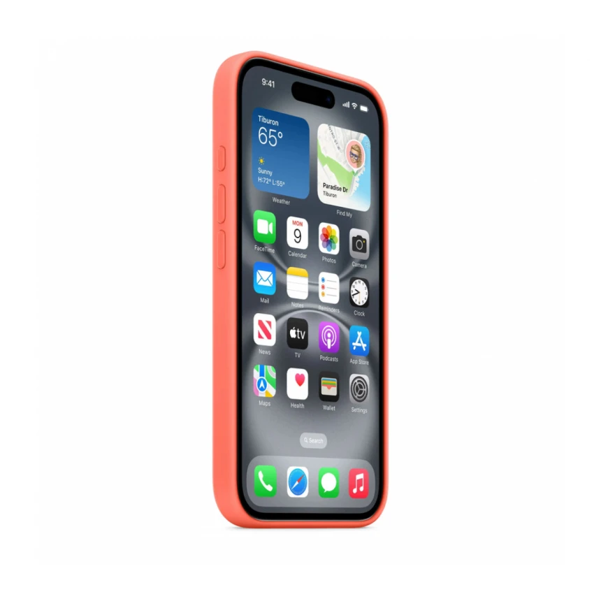 iPhone 16 Silicone Case sa MagSafe-om – Tangerine