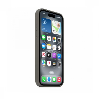 iPhone 16 Silicone Case sa MagSafe-om - Stone Grey