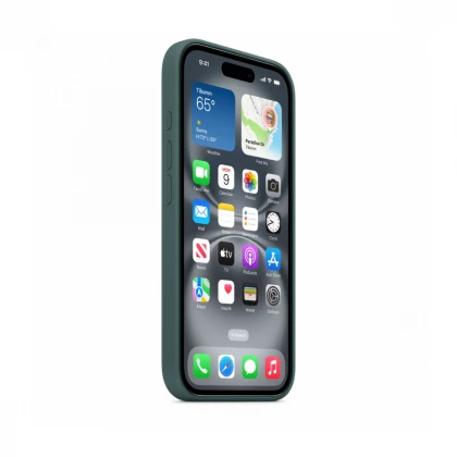 iPhone 16 Silicone Case sa MagSafe-om - Lake Green