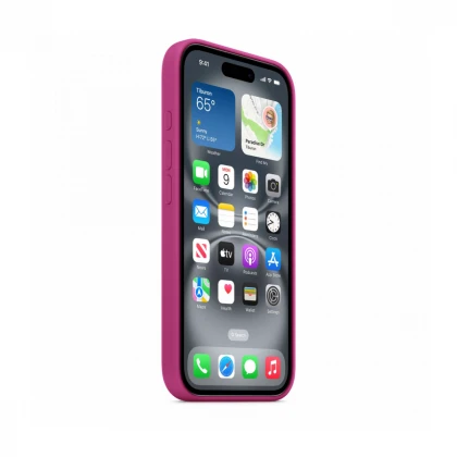 iPhone 16 Silicone Case sa MagSafe-om - Fuchsia