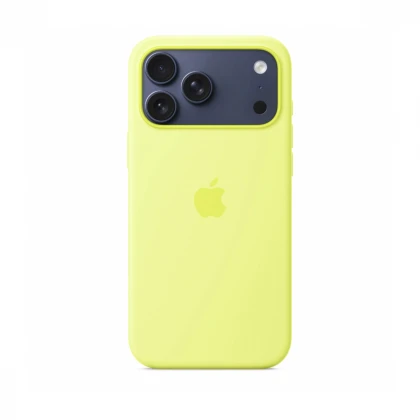 iPhone 17 Pro Max Silicone Case with MagSafe – Neon Yellow
